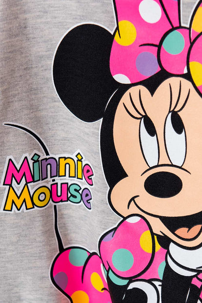 BUZO DE MINNIE MOUSE GRIS CERRADO PARA NIÑA 2T A 5T