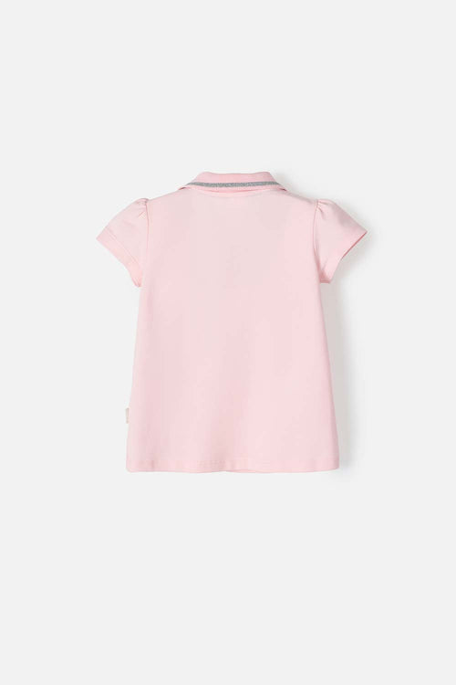 CAMISETA DE MINNIE MOUSE ROSADA TIPO POLO PARA NIÑA 2T A 5T