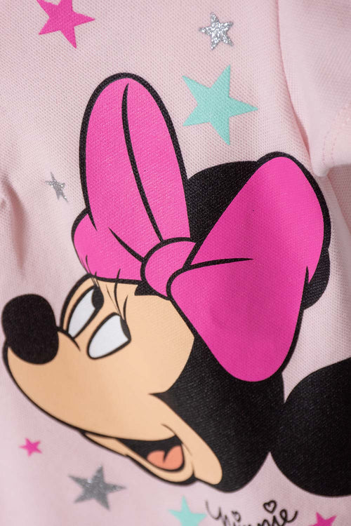 CAMISETA DE MINNIE MOUSE ROSADA TIPO POLO PARA NIÑA 2T A 5T