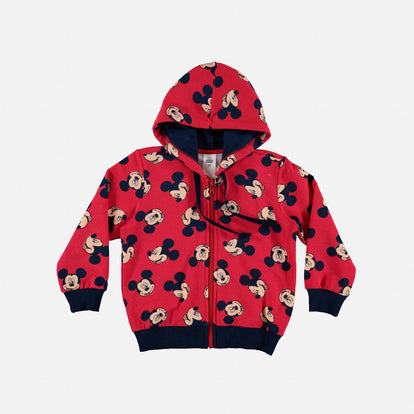 BUZO DE MICKEY MOUSE ESTAMPADO ROJO PARA NIÑO 2T A 5T
