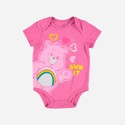  BODY DE BEBÉ NIÑA, MANGA CORTA ROSADO DE CARE BEARS