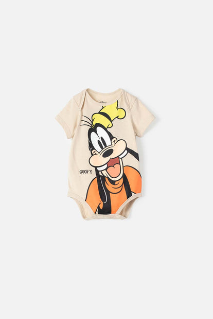  BODY DE GOOFY MANGA CORTA CAQUI PARA BEBÉ NIÑO