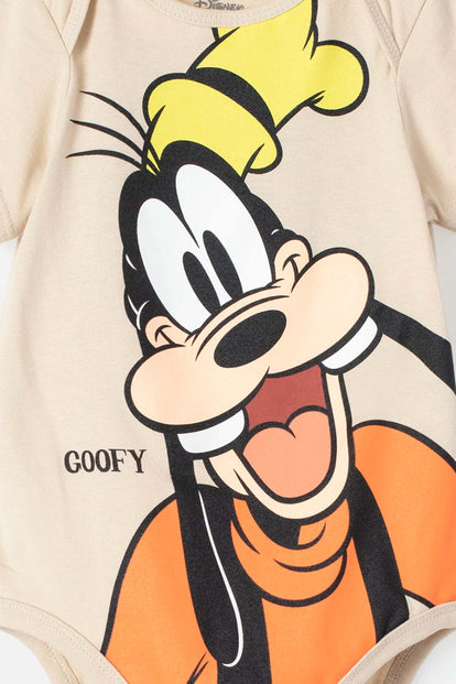  BODY DE GOOFY MANGA CORTA CAQUI PARA BEBÉ NIÑO