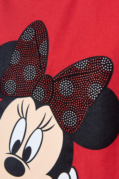 Card slide image -  CAMISETA DE MINNIE MOUSE ROJA ESTAMPADA PARA NIÑA DE 2T A 5T