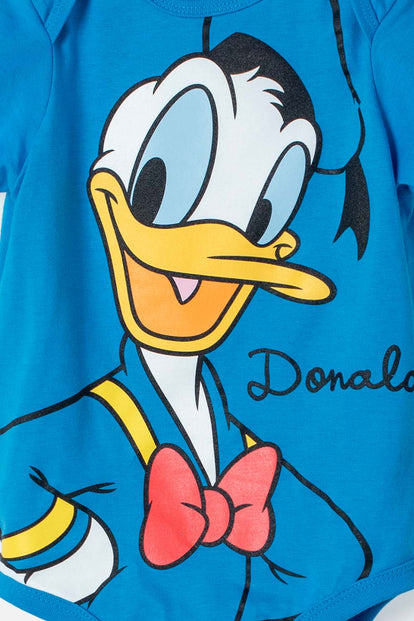 BODY DE PATO DONALD MANGA CORTA AZUL PARA BEBÉ NIÑO