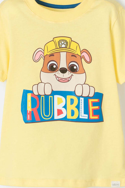 CAMISETA DE PAW PATROL ESTAMPADA AMARILLA PARA NIÑO DE 2T A 5T