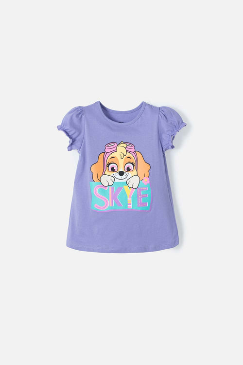 Card slide image -  CAMISETA DE PAW PATROL MANGA CORTA LILA PARA NIÑA 2T A 5T
