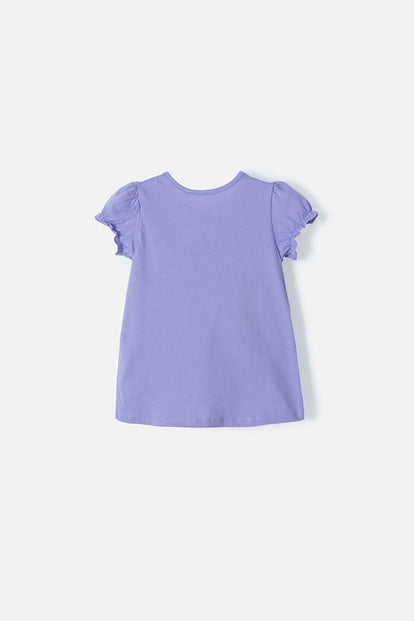 CAMISETA DE PAW PATROL MANGA CORTA LILA PARA NIÑA 2T A 5T