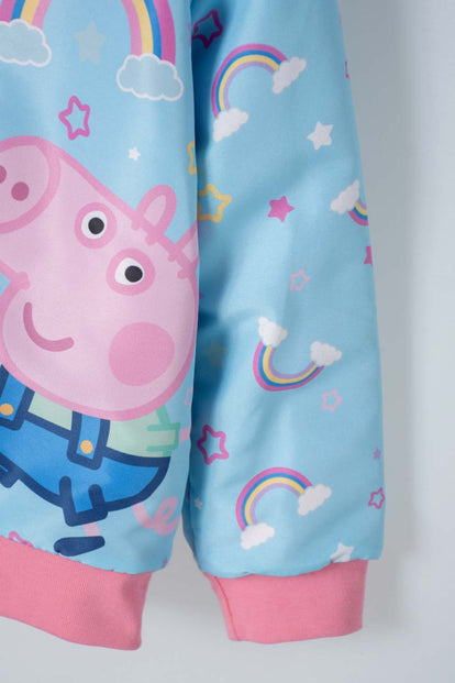 BUZO DE PEPPA PIG CON CIERRE AZUL PARA NIÑA 2T A 5T