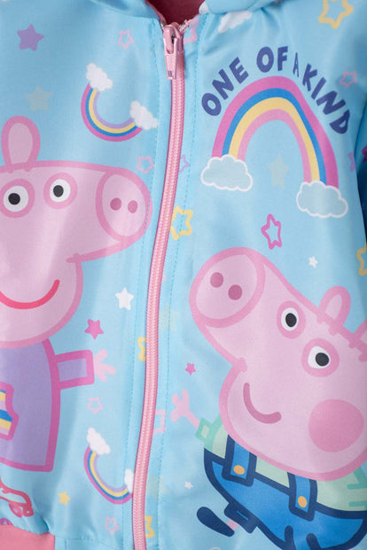 BUZO DE PEPPA PIG CON CIERRE AZUL PARA NIÑA 2T A 5T
