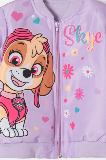 BUZO DE PAW PATROL CON CIERRE LILA PARA NIÑA 2T A 5T