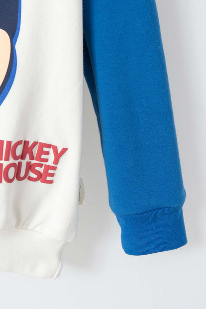 BUZO DE MICKEY CON CAPUCHA BLANCO, ROJO, AMARILLO Y AZUL PARA NIÑO 2T A 5T