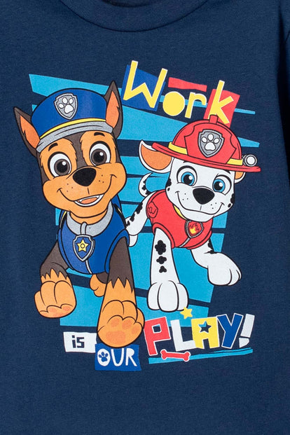CAMISETA PAW PATROL MANGA CORTA AZUL PARA NIÑO 2T A 5T