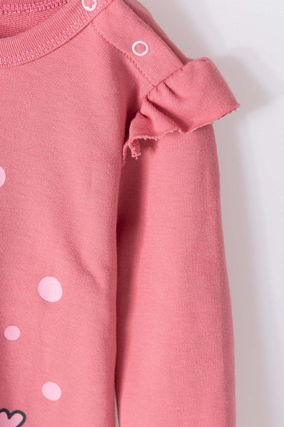 PIJAMA DE MINNIE MOUSE TIPO MAMELUCO ROSADA PARA BEBÉ NIÑA