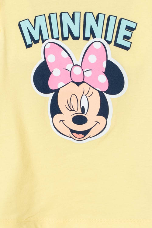 CAMISETA MINNIE MOUSE MANGA CORTA AMARILLA PARA NIÑA 2T A 5T
