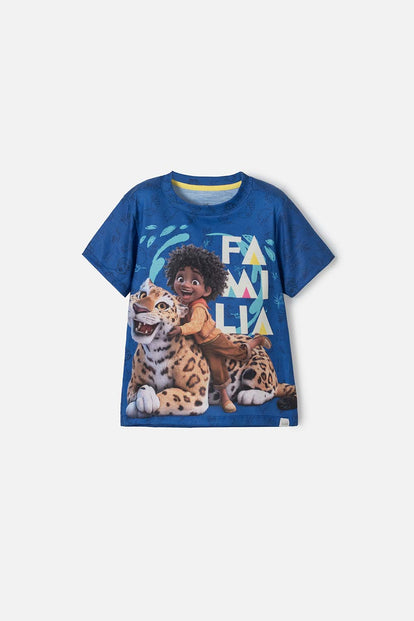  CAMISETA DE ENCANTO DE MANGA CORTA AZUL PARA NIÑO 2T A 5T
