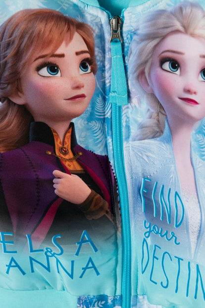 CHAQUETA DE FROZEN CON CREMALLERA AZUL PARA BEBÉ NIÑA