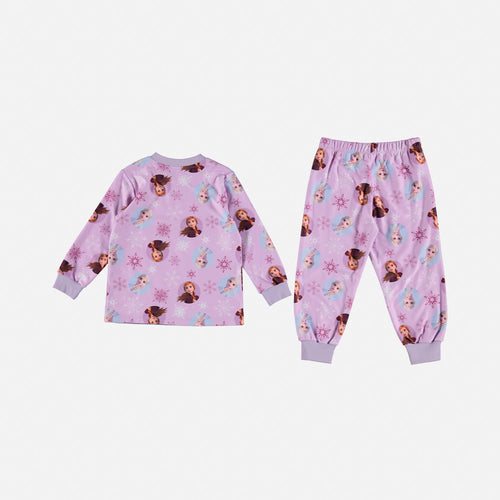 PIJAMA DE FROZEN CON PANTALÓN LARGO LILA PARA NIÑA 2T A 5T