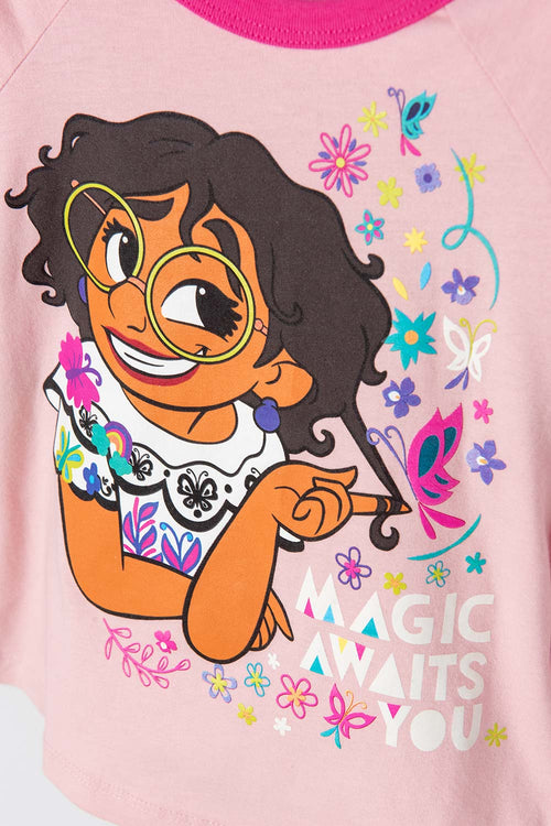 PIJAMA DE ENCANTO CON PATALÓN LARGO ROSADO PARA NIÑA 2T A 5T