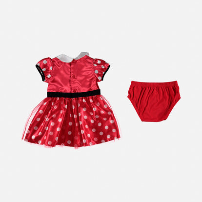 VESTIDO DE MINNIE MOUSE CON TUTÚ ROJO PARA BEBÉ NIÑA
