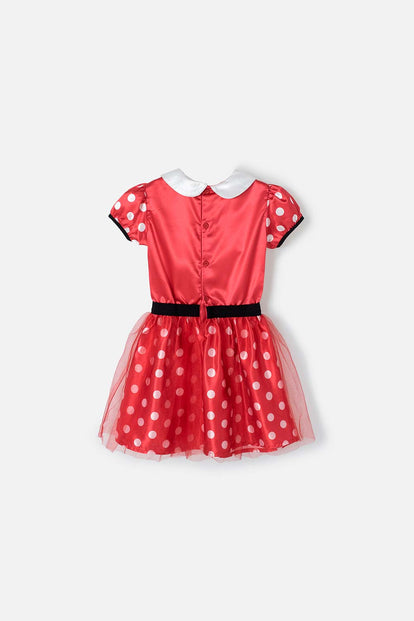 VESTIDO DE MINNIE MOUSE CON MANGA CORTA PARA NIÑA DE 2T A 5T