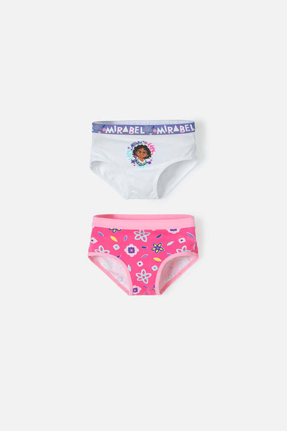  PACK X2 PANTIES DE NIÑA, BLANCO/FUCSIA DE ENCANTO DISNEY