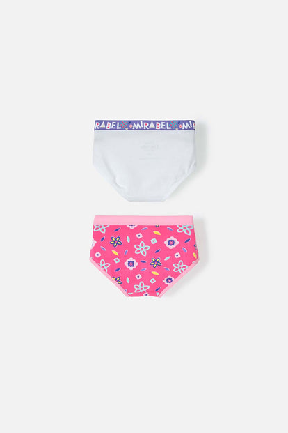 PACK X2 PANTIES DE NIÑA, BLANCO/FUCSIA DE ENCANTO DISNEY