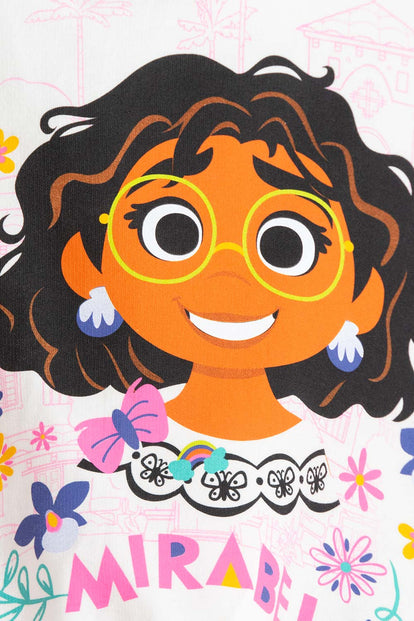 BUZO DE ENCANTO DE CUELLO REDONDO BLANCO PARA NIÑA 2T A 5T