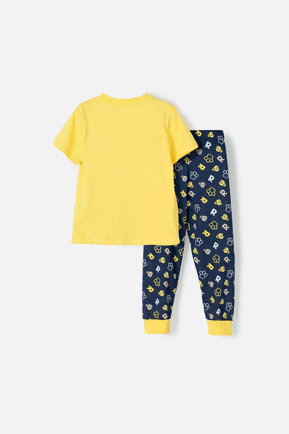 PIJAMA DE PAW PATROL DE PANTALÓN LARGO AMARILLA Y AZUL PARA NIÑO 2T A 5T