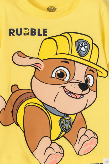 PIJAMA DE PAW PATROL DE PANTALÓN LARGO AMARILLA Y AZUL PARA NIÑO 2T A 5T