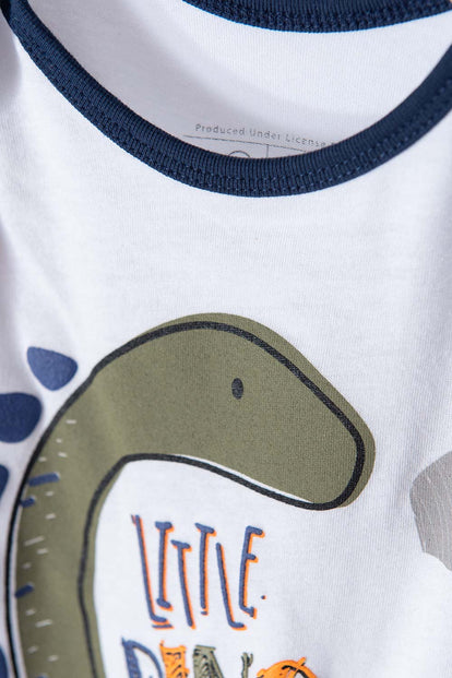 CONJUNTO LITTTLEMIC CON PANTALÓN BLANCO Y GRIS PARA BEBÉ NIÑO