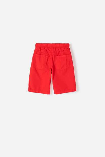 BERMUDA DE MIC CON BOLSILLOS ROJA PARA NIÑO
