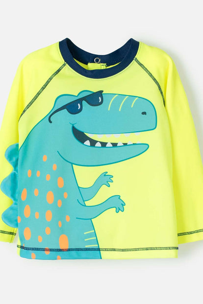 CONJUNTO DE BAÑO LITTLEMIC MANGA LARGA VERDE AZUL PARA BEBE NIÑO