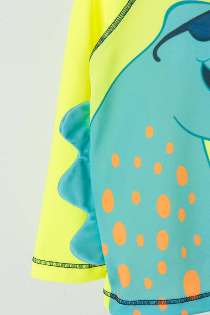 CONJUNTO DE BAÑO LITTLEMIC MANGA LARGA VERDE AZUL PARA BEBE NIÑO