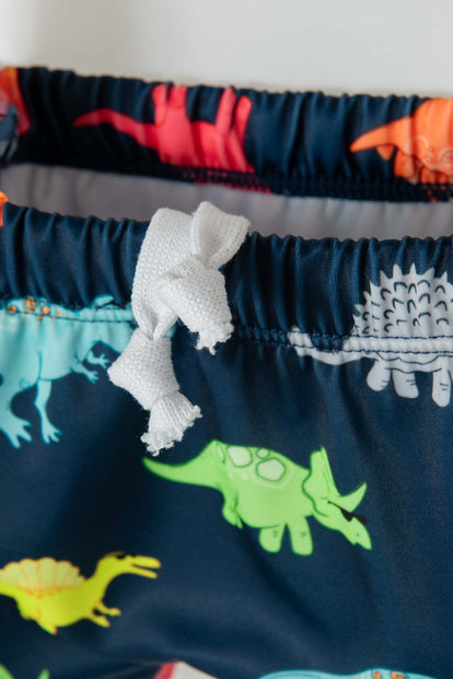 CONJUNTO DE BAÑO LITTLEMIC MANGA LARGA VERDE AZUL PARA BEBE NIÑO