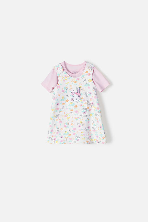 VESTIDO LITTLEMIC ESTAMPADO MULTICOLOR PARA NIÑA DE 2T A 5T
