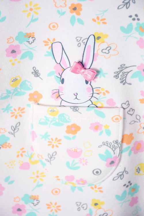 VESTIDO LITTLEMIC ESTAMPADO MULTICOLOR PARA NIÑA DE 2T A 5T
