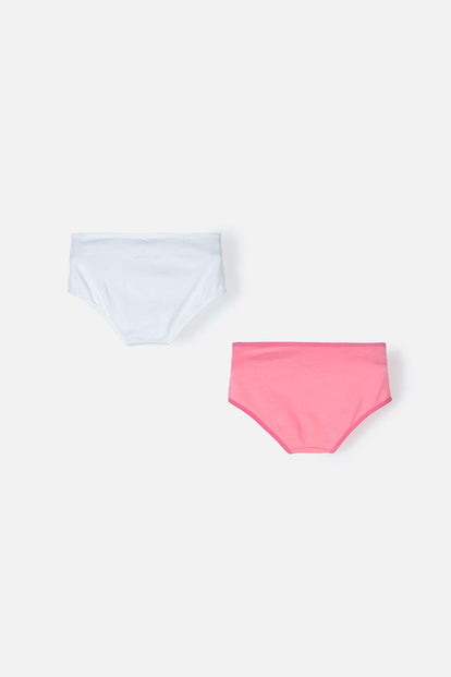 DÚO DE PANTYS MIC ESTAMPADOS BLANCO Y ROSADO PARA NIÑA