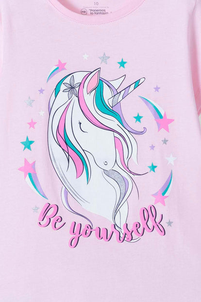 CAMISETA MIC ESTAMPADA PALO DE ROSA PARA NIÑA