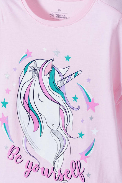 CAMISETA MIC ESTAMPADA PALO DE ROSA PARA NIÑA