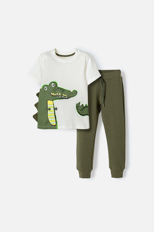 Card slide image -  CONJUNTO LITTLEMIC VERDE MILITAR PARA NIÑO 2T A 5T