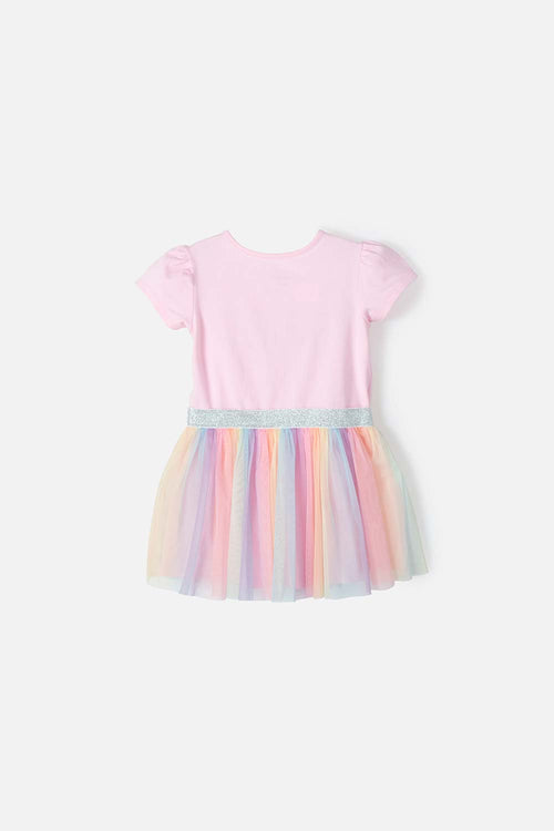 Card slide image -  VESTIDO LITTLEMIC MULTICOLOR MANGA CORTA PARA NIÑA 2T A 5T