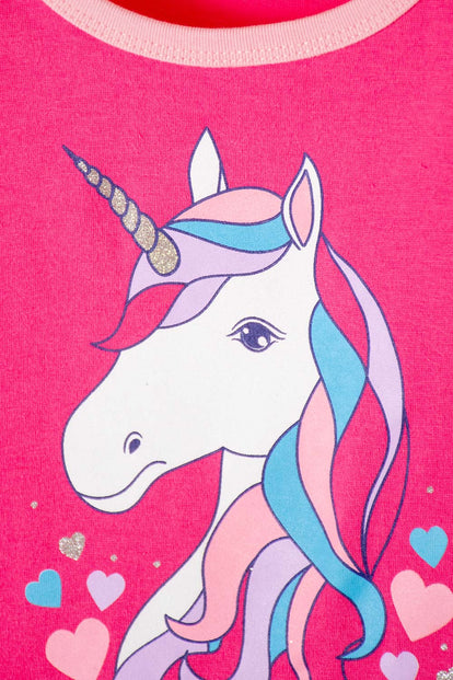 PIJAMA DE MIC PANTALÓN LARGO ROSADO Y BLANCO PARA NIÑA