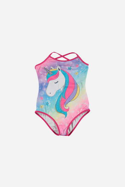 VESTIDO DE BAÑO MIC MANGA SISA FUCSIA PARA NIÑA