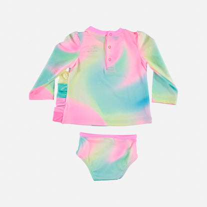 CONJUNTO DE BAÑO LITTLEMIC MANGA LARGA MULTICOLOR PARA BEBÉ NIÑA