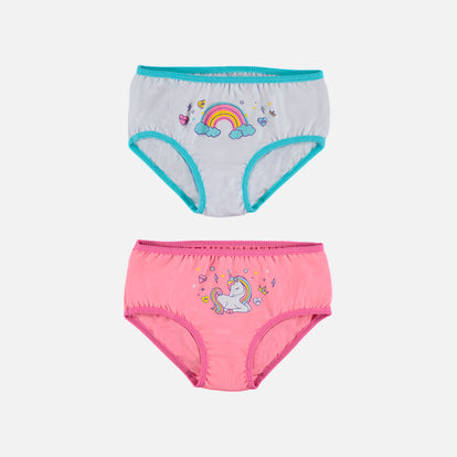 DÚO PANTY LITTLEMIC ESTAMPADO BLANCO Y ROSADO PARA NIÑA 2T A 5T