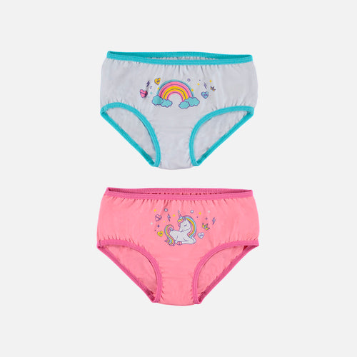 DÚO PANTY LITTLEMIC ESTAMPADO BLANCO Y ROSADO PARA NIÑA 2T A 5T