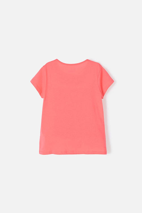 CAMISETA DE MIC MANGA CORTA ROSADA PARA NIÑA