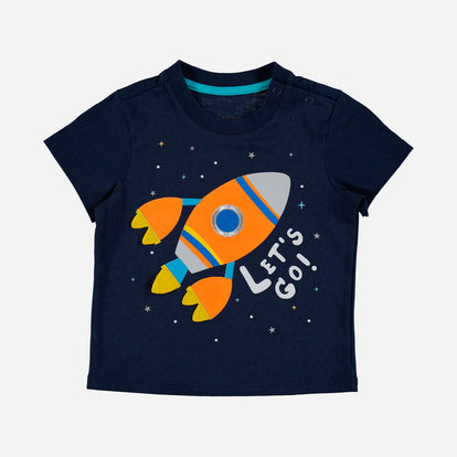  CAMISETA LITTLEMIC AZUL MANGA CORTA PARA BEBÉ NIÑO