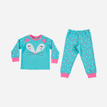 PIJAMA DE CONEJITA PARA NIÑA MANGA LARGA Y  PANTALÓN LARGO DE LITTLEMIC